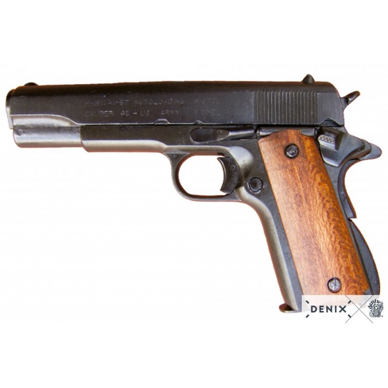 Denix M-1227 Colt 45 M1911 Automatic Gun Wood Grips